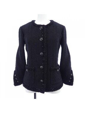 Chanel Collarless Jacket Black